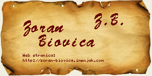 Zoran Biovica vizit kartica